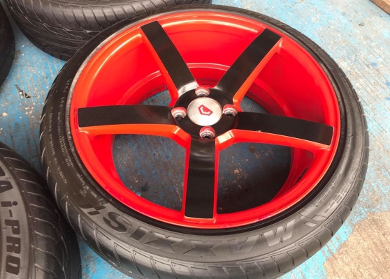 แม็ก VOSSEN พร้อมยาง ล้อ174รู100 xก8 ออฟ38 ยาง205.45.17 Maxxis ปี14 ดอกสวยๆ ใช้ยาวๆ