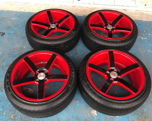 แม็ก VOSSEN พร้อมยาง ล้อ174รู100 xก8 ออฟ38 ยาง205.45.17 Maxxis ปี14 ดอกสวยๆ ใช้ยาวๆ