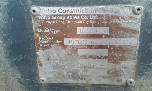 ขายรถแมคโคร Volvo EC210BLC