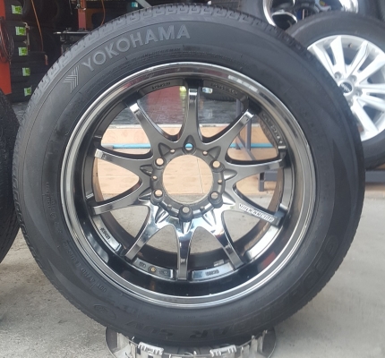 ล้อมือ2 CE28 ขอบ18สีแบล็คโครม 6รู139 พร้อมยาง  4 ล้อ