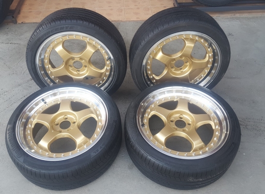 ล้อมือ2 WORK ขอบ18 5รู100 กว้าง8 ET42 พร้อมยาง (ฝากขาย)