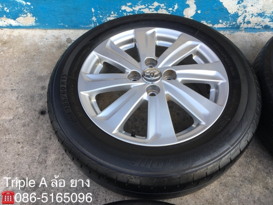 ล้อแม็ก Toyota Vios Yaris ขอบ 15 พร้อมยาง Bridgestone 185-60-15 ปี15