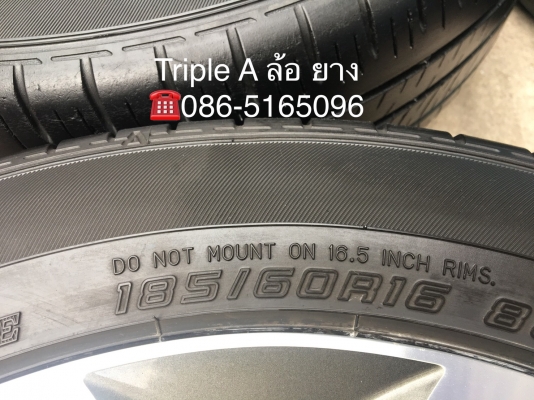 ล้อแม็ก Mazda 2 ตัวท๊อป ขอบ 16 พร้อมยาง Dunlop 185-60-16 ปี 15 สภาพดี
