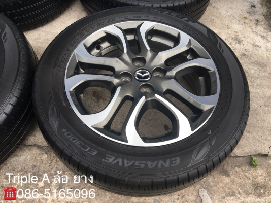 ล้อแม็ก Mazda 2 ตัวท๊อป ขอบ 16 พร้อมยาง Dunlop 185-60-16 ปี 15 สภาพดี