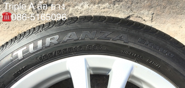 ล้อแม็ก Mazda2 ขอบ 16 พร้อมยาง Bridgestone 185-55-16 ปี 13