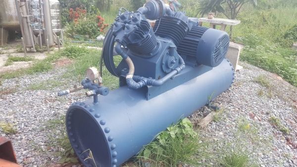 ปั้มลมมือสอง 10 แรง MEJI แท้หัวปั้มยัง มอเตอร์ยังใช้งานได้ดี