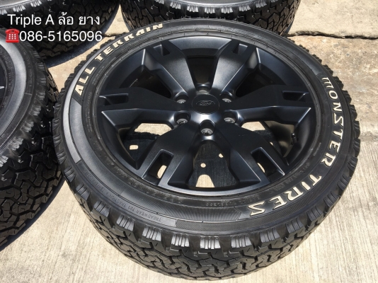 ล้อแม็ก Ford Everest ขอบ 20 สีดำ พร้อมยาง Monster 265-50-20 ปี 16 แม็กสวย ดอกเต็ม