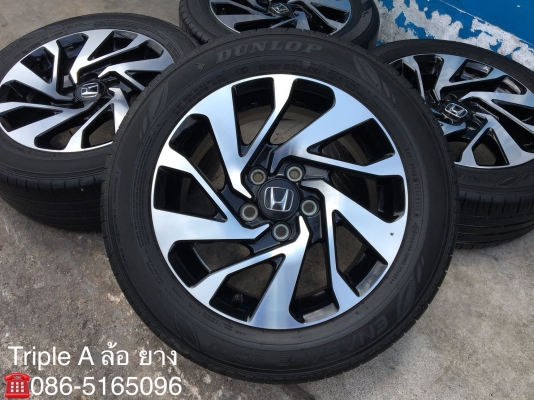 ล้อแม็ก Honda Civic FC ขอบ16 พร้อมยาง Dunlop 215-55-16 ปี 17