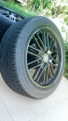 แม็กเก๋ง ขอบ17 4รู100 กว้าง7/7.5 et40/38 พร้อมยางดีสโตน 215 45R17 ปี17