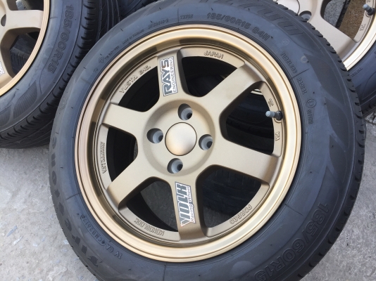 Te37ขอบ15 พร้อมยางเปอร์เซ็นต์ Firestone 185 60 15 ปี 17 ขนาด 4 รู 100 หน้า 7นิ้ว ล้อใหม่แกะกล่อง ครบชุด 8500 Te37ขอบ15 พร้อมยางเปอร์เซ็นต์ Firestone 185 60 15 ปี 17 ขนาด 4 รู 100 หน้า 7นิ้ว ล้อใหม่แกะกล่อง ครบชุด 8500