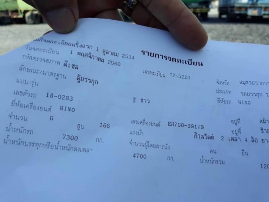 ขาย 295,000 บาท HINO FF177 ตู้ 10 บาน ยาว 7.2 เมตร เครื่อง EH700-168 แรง หัวบาง ยางดี คัสชีสวย เอกสารเล่มทะเบียน  รถอยู่   นครปฐม โทร 0610710295