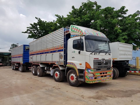 Hino S700 เครื่อง 420 แรง ปี 54 แม่ลูกดัมพ์สามมิตรแท้ ไมล์สองแสน แม่ยาว 7.30 ลูกยาว 7 เมตร ทเบียนพร้อม #เครดิตดีใช้เงินดาว์น 350,000 บาท