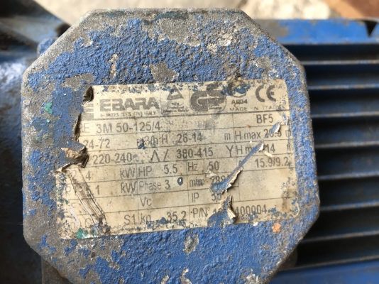 ขายปั้มน้ำหัวสแตนเลส Ebara 5.5HP. 380V made in Italy ขนาดเข้า 2.5นิ้ว ออก 2นิ้ว สภาพสวยเดิมๆ หมุนนิ่ม พร้อมใช้งาน