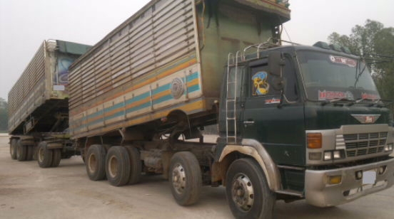 ขายพ่วงดั้มเกษตรแม่ลูกกระบะมิเนียม HINO เครื่อง 320 แรงม้า สภาพสวย ลูก 3 คาน 7 เมตร ยางเต็ม ทะเบียนเต็มพร้อมโอน