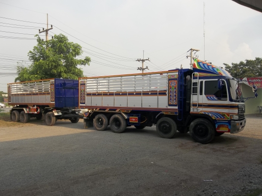 ขายด่วนรถบรรทุก 12 ล้อโปรเซียเครื่อง p11c กระบะดั้มปรีเนียมพร้อมลูกพ่วงสามเพลา