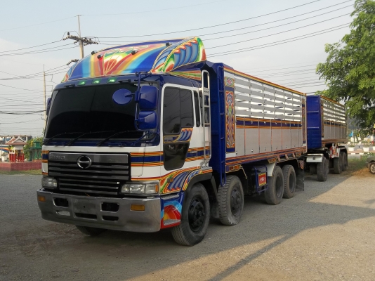 ขายด่วนรถบรรทุก 12 ล้อโปรเซียเครื่อง p11c กระบะดั้มปรีเนียมพร้อมลูกพ่วงสามเพลา