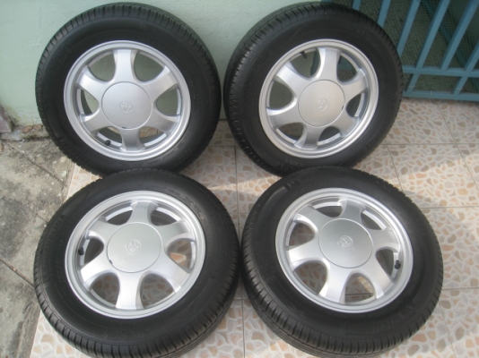 ขายล้อแม็กเดิม Toyota soluna 14"x5" et33 4รู100 +ยางปี 11 (081-3747940)