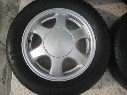 ขายล้อแม็กเดิม Toyota soluna 14"x5" et33 4รู100 +ยางปี 11 (081-3747940)