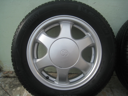 ขายล้อแม็กเดิม Toyota soluna 14"x5" et33 4รู100 +ยางปี 11 (081-3747940)