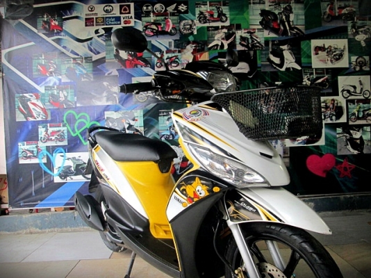 mio 115i cc.สีขาวเหลืองดำ ตัวล้อแมกซ์ ระบบหัวฉีดอัจฉริยะ ประหยัดนํ้ามัน 19900