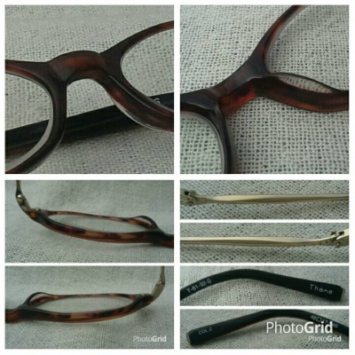 แว่นตาสายตายาวฝรั่งเศส ยุค 2010&#039;s ค่าสายตา +250 กรอบอะซีเทต - ลายกระ - ฮาวานา ก้านขาทอง KGP Aut