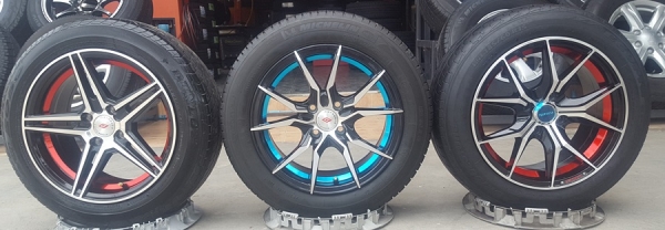 ล้อใหม่ขอบ15 TCK ในน้ำเงิน พร้อมยาง\%185/60/15