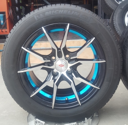 ล้อใหม่ขอบ15 TCK ในน้ำเงิน พร้อมยาง\%185/60/15