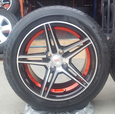 ล้อใหม่ขอบ15 TCK ในแดง  พร้อมยาง\%185/60/15