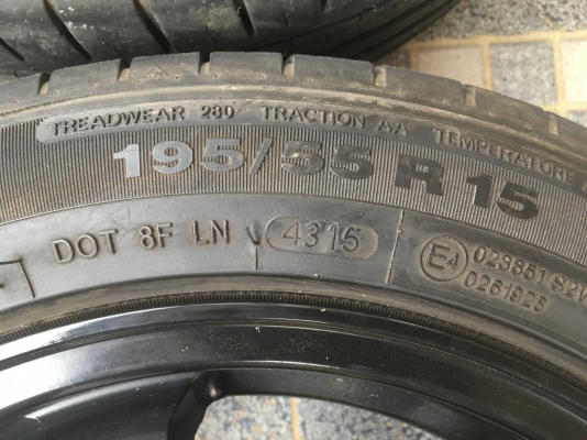 ????????แมกซ์ขอบ15 กว้าง7นิ้ว  4รู100 พร้อมยาง 195 55 r15 ปี3815 ☎️☎️085000