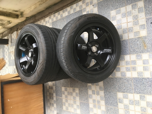 ????????แมกซ์ขอบ15 กว้าง7นิ้ว  4รู100 พร้อมยาง 195 55 r15 ปี3815 ☎️☎️085000