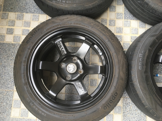 ????????แมกซ์ขอบ15 กว้าง7นิ้ว  4รู100 พร้อมยาง 195 55 r15 ปี3815 ☎️☎️085000