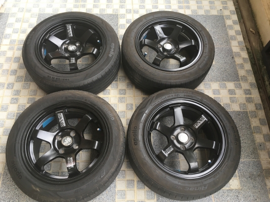 ????????แมกซ์ขอบ15 กว้าง7นิ้ว  4รู100 พร้อมยาง 195 55 r15 ปี3815 ☎️☎️085000