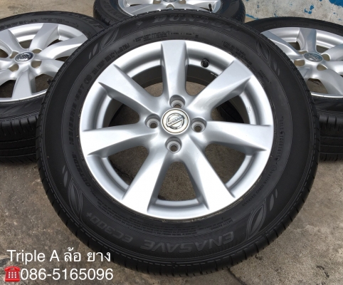ล้อแม็ก Nissan Almera March ขอบ 15 พร้อมยาง Dunlop 185-65-15 ปี 15