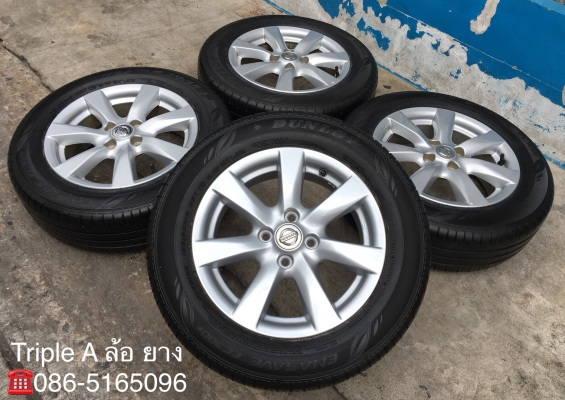 ล้อแม็ก Nissan Almera March ขอบ 15 พร้อมยาง Dunlop 185-65-15 ปี 15