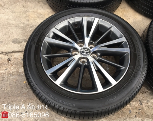ล้อแม็ก Toyota Altis ขอบ16 สีดำหน้าเงา พร้อมยาง Yokohama 205-55-16 ปี 17