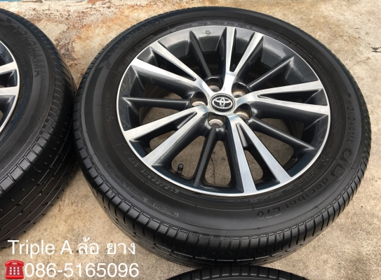 ล้อแม็ก Toyota Altis ขอบ16 สีดำหน้าเงา พร้อมยาง Yokohama 205-55-16 ปี 17