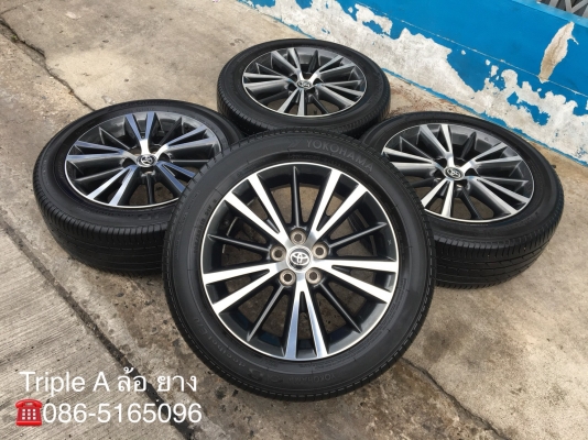 ล้อแม็ก Toyota Altis ขอบ16 สีดำหน้าเงา พร้อมยาง Yokohama 205-55-16 ปี 17