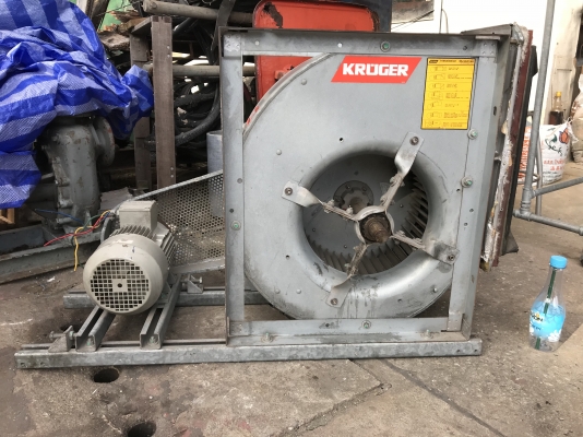 ขายพัดลมโบวเวอร์ดูด-เป่าอากาศ Kruger มอเตอร์ Siemens 1.5HP. 380V สภาพสวยเดิมๆ ใส่สายพานใหม่ ใช้งานได้เลยครับ