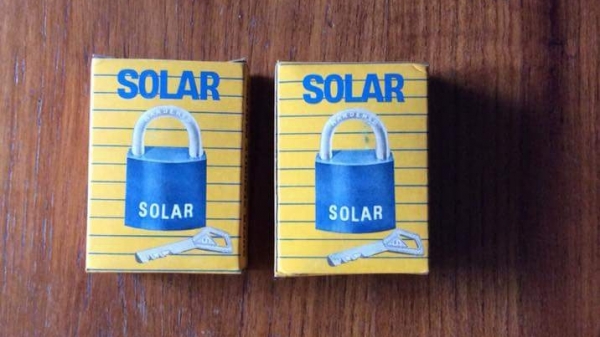 ขายแม่กุญแจทองเหลือง50mm. SOLAR MADE IN SWITZERLAND. ใหม่เก่าเก็บ