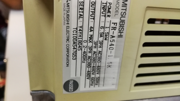 อินเวอร์เตอร์2แรงเข้า380v3เฟส Inverter mitsubishi FR A540-1.5kw