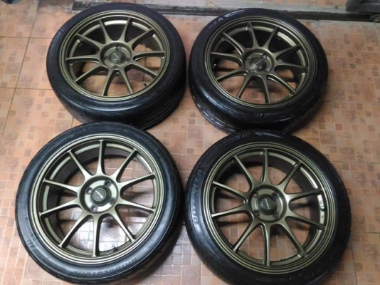 ล้อแม็กมือสอง Wedsport ขอบ 17*7,ET42,4H100 พร้อมยาง Bridgestone Potenza RE003  205 45 17 ผลิตปี 15 ยางยังสวยๆ ล้อเดิมๆ ขายถูกๆ ทั้งชุด 6900.- // ใส่ฟรี รับเทิร์น รับบัตรเครดิตทุกธนาคาร ส่งทั่วไทย ***