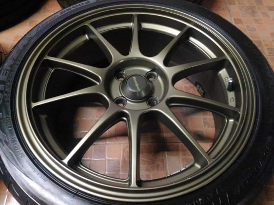 ล้อแม็กมือสอง Wedsport ขอบ 17*7,ET42,4H100 พร้อมยาง Bridgestone Potenza RE003  205 45 17 ผลิตปี 15 ยางยังสวยๆ ล้อเดิมๆ ขายถูกๆ ทั้งชุด 6900.- // ใส่ฟรี รับเทิร์น รับบัตรเครดิตทุกธนาคาร ส่งทั่วไทย ***
