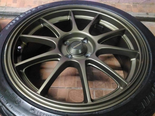 ล้อแม็กมือสอง Wedsport ขอบ 17*7,ET42,4H100 พร้อมยาง Bridgestone Potenza RE003  205 45 17 ผลิตปี 15 ยางยังสวยๆ ล้อเดิมๆ ขายถูกๆ ทั้งชุด 6900.- // ใส่ฟรี รับเทิร์น รับบัตรเครดิตทุกธนาคาร ส่งทั่วไทย ***