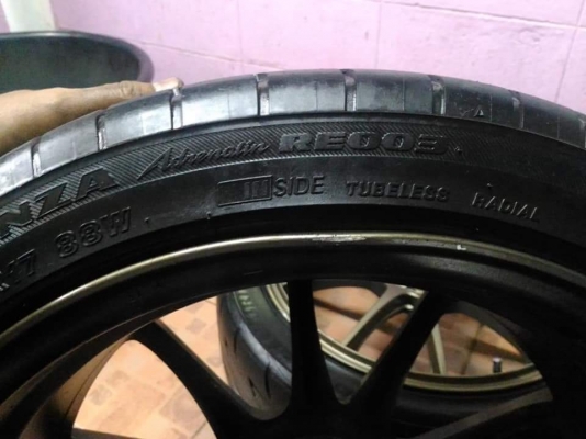 ล้อแม็กมือสอง Wedsport ขอบ 17*7,ET42,4H100 พร้อมยาง Bridgestone Potenza RE003  205 45 17 ผลิตปี 15 ยางยังสวยๆ ล้อเดิมๆ ขายถูกๆ ทั้งชุด 6900.- // ใส่ฟรี รับเทิร์น รับบัตรเครดิตทุกธนาคาร ส่งทั่วไทย ***