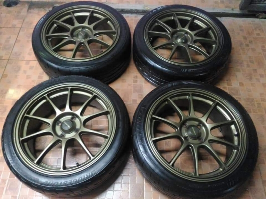 ล้อแม็กมือสอง Wedsport ขอบ 17*7,ET42,4H100 พร้อมยาง Bridgestone Potenza RE003  205 45 17 ผลิตปี 15 ยางยังสวยๆ ล้อเดิมๆ ขายถูกๆ ทั้งชุด 6900.- // ใส่ฟรี รับเทิร์น รับบัตรเครดิตทุกธนาคาร ส่งทั่วไทย ***