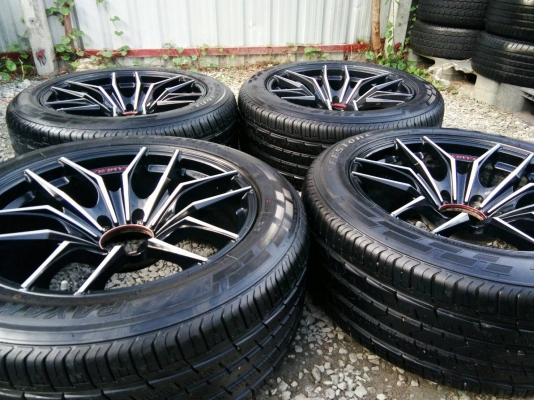 ขายแม็กLENSO SAMURAI 6รูขอบ20 พร้อมยาง ดีสโตน ปลายปี17 ตุ่มยางใหม่ยังมีอยู่รางๆทุกเส้น เหมือนได้ของใ