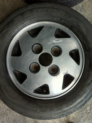 ล้อแม๊กไดฮัทสุ #ขอบ12/4&times;110+ยาง155/70/12ปี1516  #ล้อพร้อมยาง4วง4500บ.โทร0879050181.ส่งได้ทั่วไทย