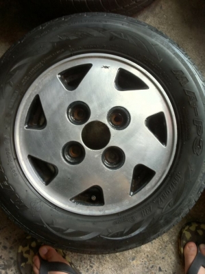 ล้อแม๊กไดฮัทสุ #ขอบ12/4&times;110+ยาง155/70/12ปี1516  #ล้อพร้อมยาง4วง4500บ.โทร0879050181.ส่งได้ทั่วไทย