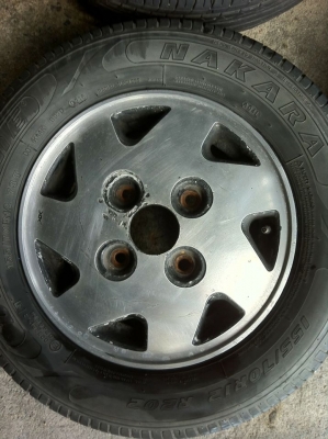 ล้อแม๊กไดฮัทสุ #ขอบ12/4&times;110+ยาง155/70/12ปี1516  #ล้อพร้อมยาง4วง4500บ.โทร0879050181.ส่งได้ทั่วไทย