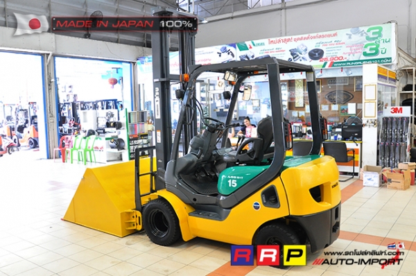 ขายรถโฟล์คลิฟท์มือสอง KOMATSU รุ่น FD15C-20-652462 นำเข้าจากประเทศญี่ปุ่น 100\% ไม่เคยใช้งานในไทย
